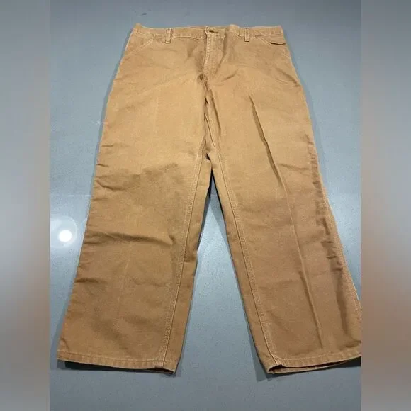 Carhartt Brown Men's Carpenter Pants Workwear Loose Original Fit Size 42x30 Y2K - Picture 2 of 5